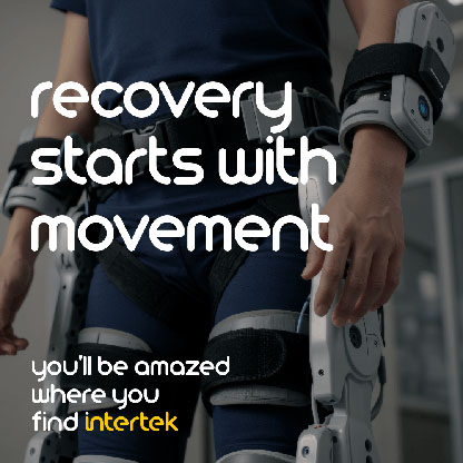 A man wearing a movement assist brace on his arms and legs